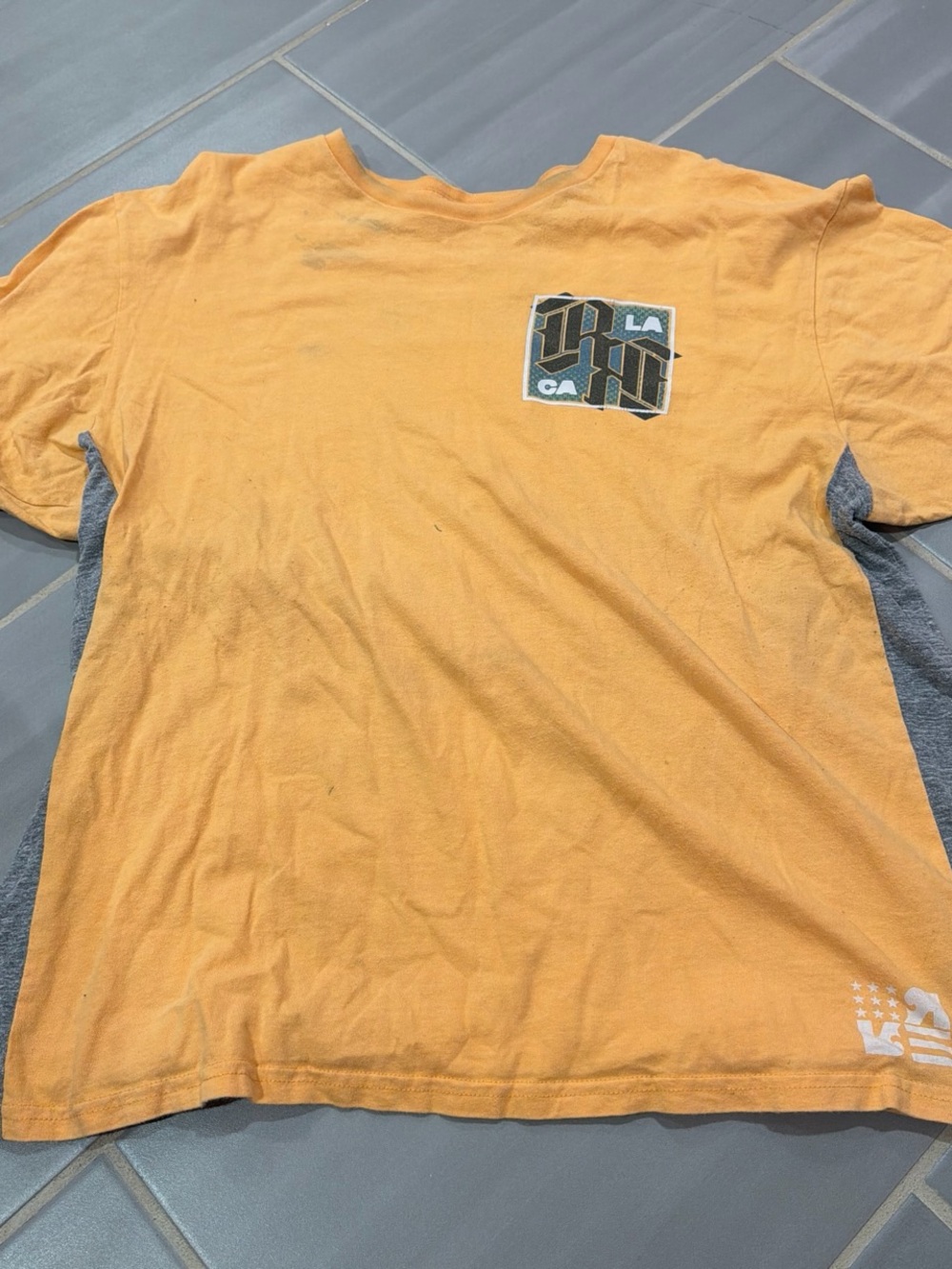 Rock Revival Orange Short-Sleeve Crewneck with LA Patch